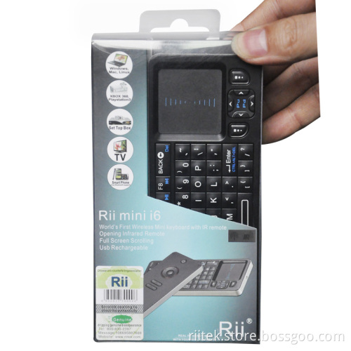 Rii Wireless Mini Qwerty Keyboard Touchpad for PS3&IR Home Appliance Remote Control For Mini PC, Android TV Box